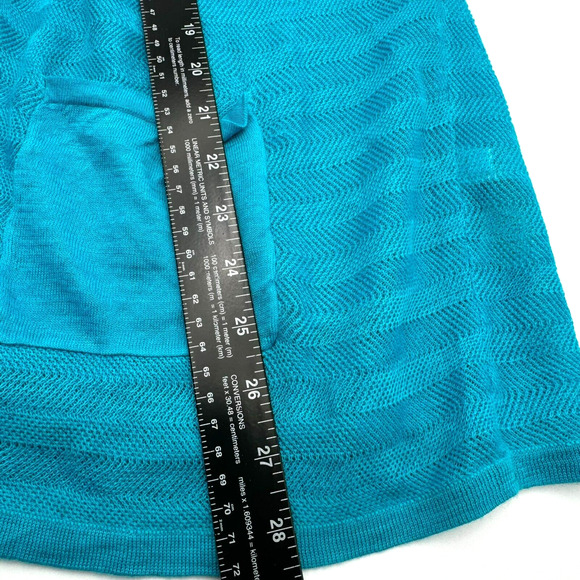 CHICO'S Women's XL Blue Harmony Cardigan Sweater Lightweight Herringbone Knit - Picture 8 of 8